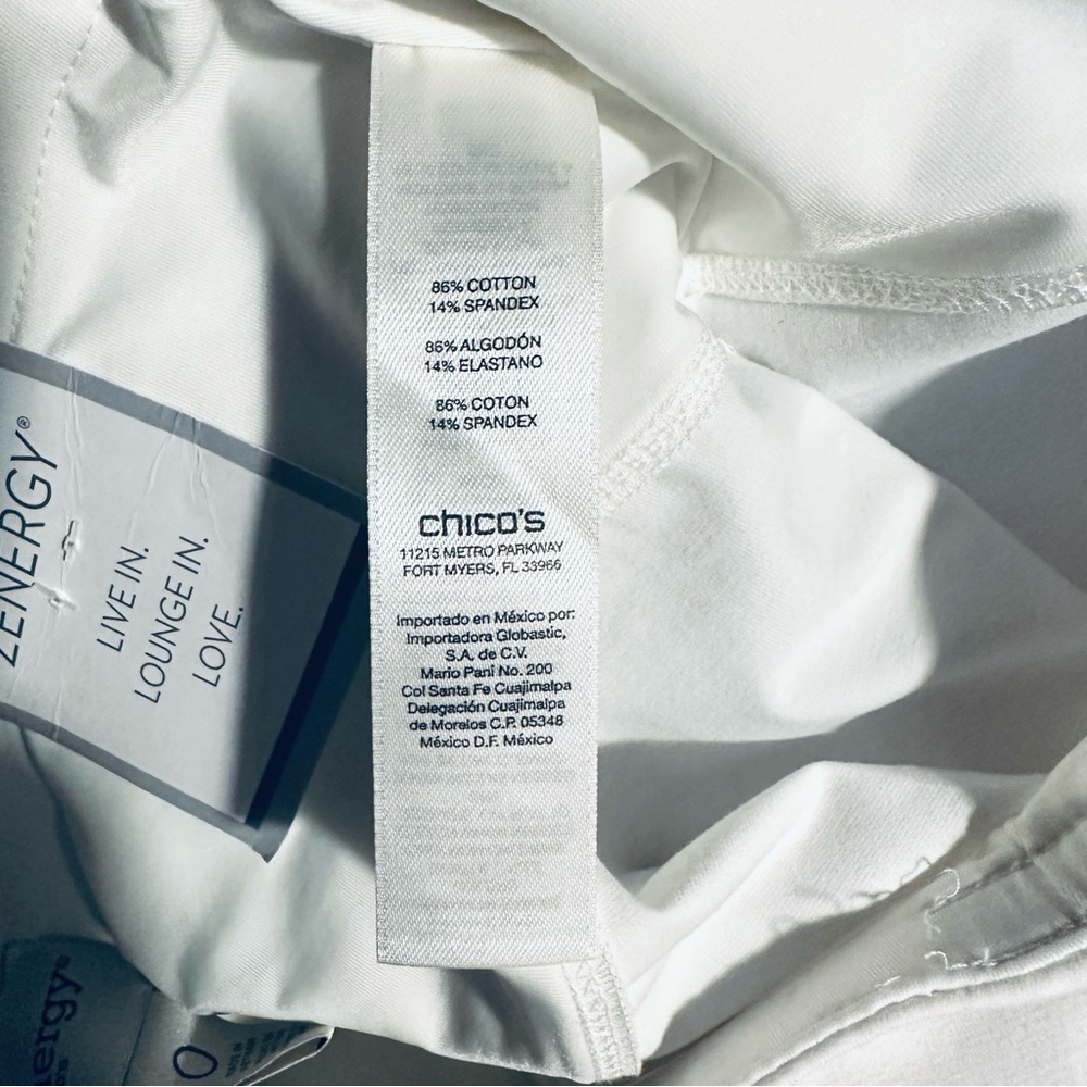 Chico’s 0 Zenergy Legging Crop Pants Optic White Stretch Dressy ☀️ - Picture 9 of 10